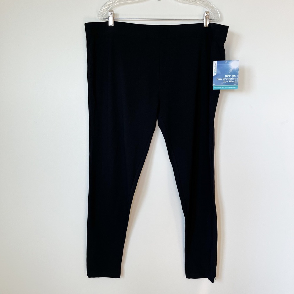 NWT Coolibar Monterey Summer Leggings UPF 50+ Womens XXL Black